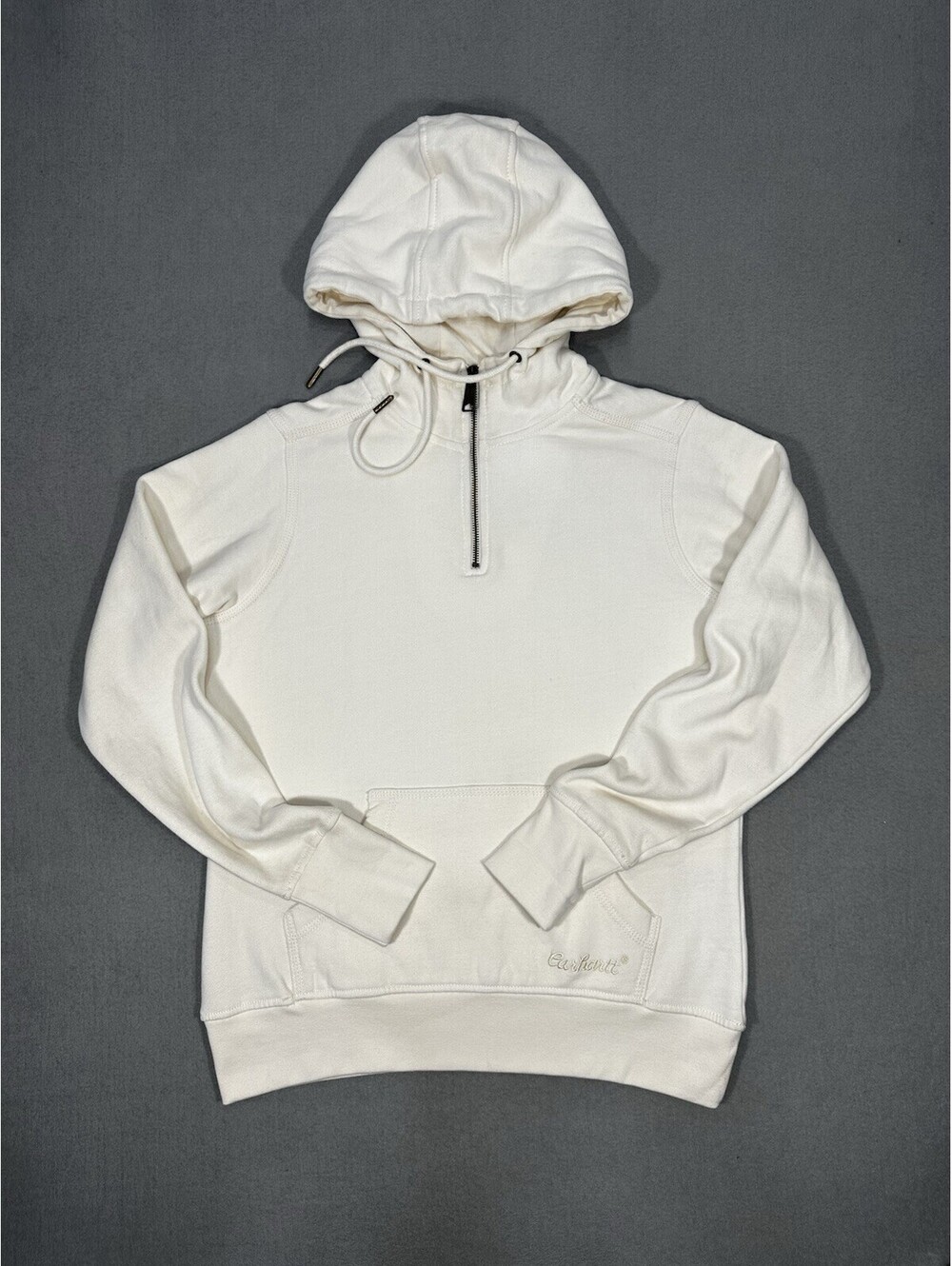 Carhartt Women’s Hoodie Half Zip Pullover Cream White Size M (8-10)